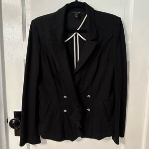 White House Black Market Black Blazer with Silver Buttons